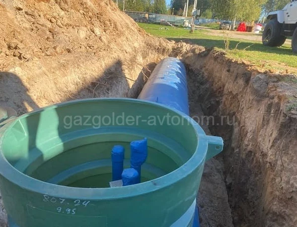 Монтаж подземного газгольдера в Домодедово в котлован